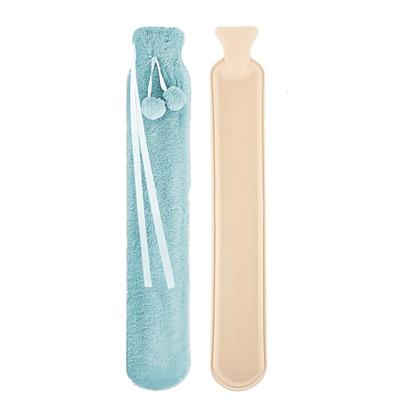 Long Hot Water Bag with Plush Cover 2L Large Capacity Rubber Hot Water Bottle Hand Feet Warmer for