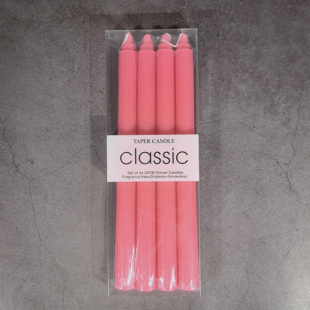 25cm Europäischer Macaron Vertikales Muster Langer Stab Kerze Kreatives Kerzenlicht Abendessen Westliches Restaurant Bunte Hochzeitsstab Wachs