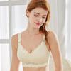 Full-cup Frameless Bra for Women Thin Breathable Lace Plate-size Underwear and Lace-reducing Push Up Bra