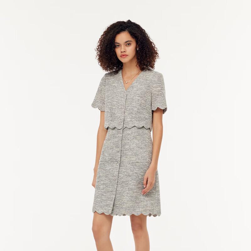 GOELIA Lace Trim Faux Two-Piece Dress