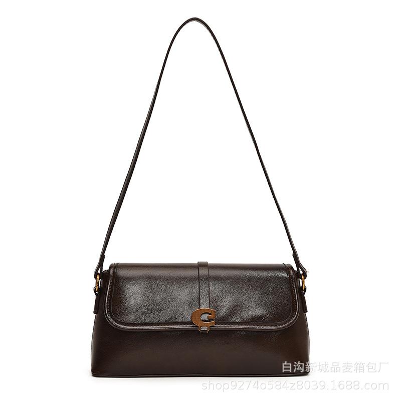Premium texture fashionable versatile small bag women's 2025 new trendy temperament underarm bag retro shoulder baguette small bag