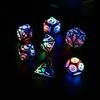 7 Pcs Polyhedral Dices Rechargable LED Dices Role Playing Game Accessories