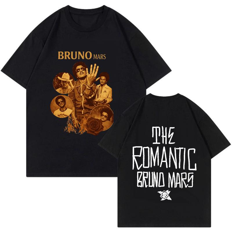 Bruno Mars Print Vintage Tshirt The RoUnisextic Tour 2026 Graphic T Shirt Unisex Women Fashion Short Sleeve Tshirt Clothes