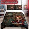 3-teiliges Bettbezug-Set (1 * Bettbezug + 2 * Kissenbezug, ohne Kern), Benutzerdefinierter Name Horror-Thema Chucky-Muster Bettwäsche-Set, Heim-Schlafzimmer-Dekoration Geschenk