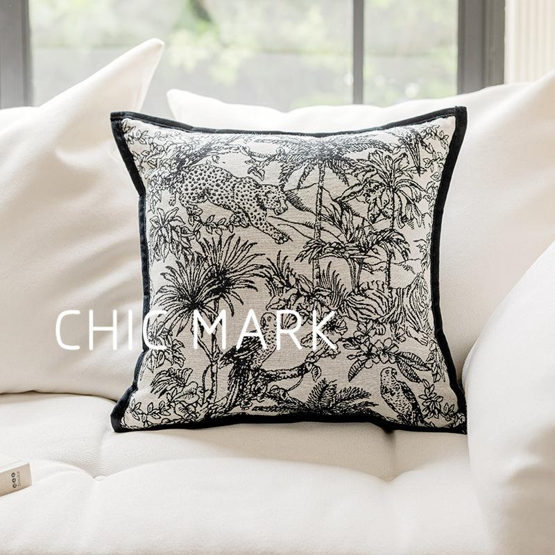45X45CM Zwart-wit Sierkussenhoes Woonkamer Jacquard Kussenhoes Scandinavische Decoratie Huis Decoratief Kussensloop 2025 Nieuw 45x45cm gray