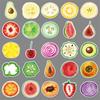 50 Sheets of Cute Fruit & Veggie Waterproof Face Stickers