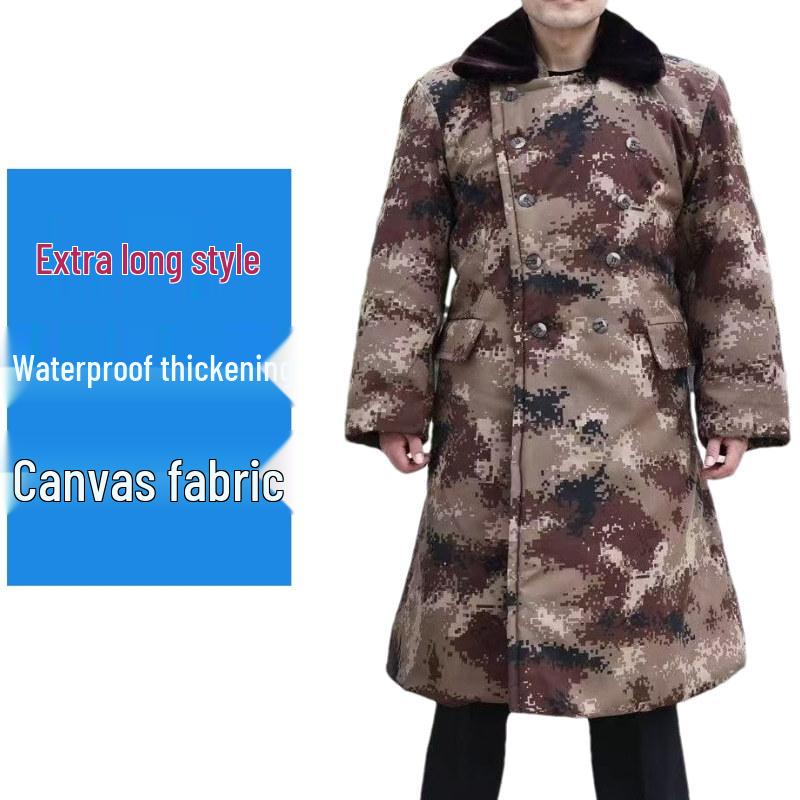 Men's Waterproof Military Winter Coat with Velvet Lining - Thick, Insulated, and Warm Long Cotton Jacket for Cold Protection