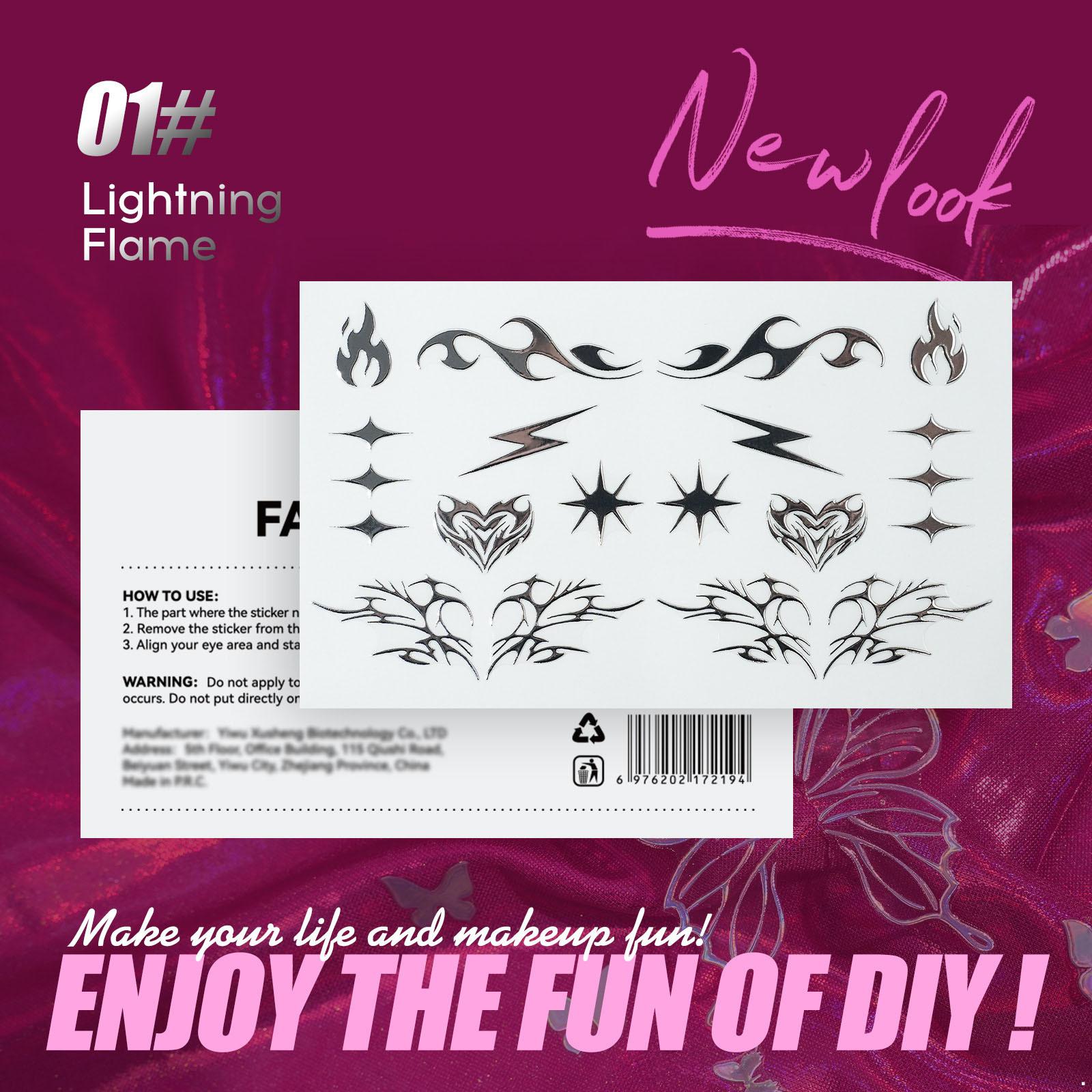 

Stick Rhinestone Stickers for Face Body Art Makeup Glitter Eye Gems Festival Cosplay Costume Party Accessories One Size