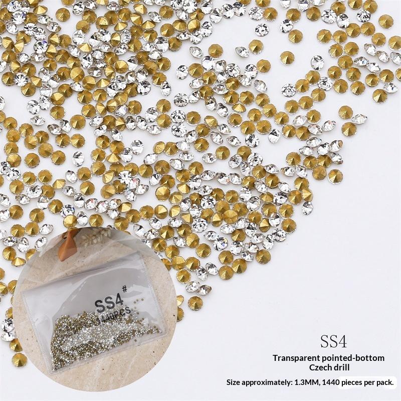 High Shine 1440Pcs Pointed Back Glass Rhinestones Scratch Resistant for Bag Decor Nail Art Jewelry Making Supplies