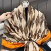Color Matching Rhombus Simulation Silk Scarf Women Commute To Work Thin Long Scarf Travel Outside Shawl Scarf