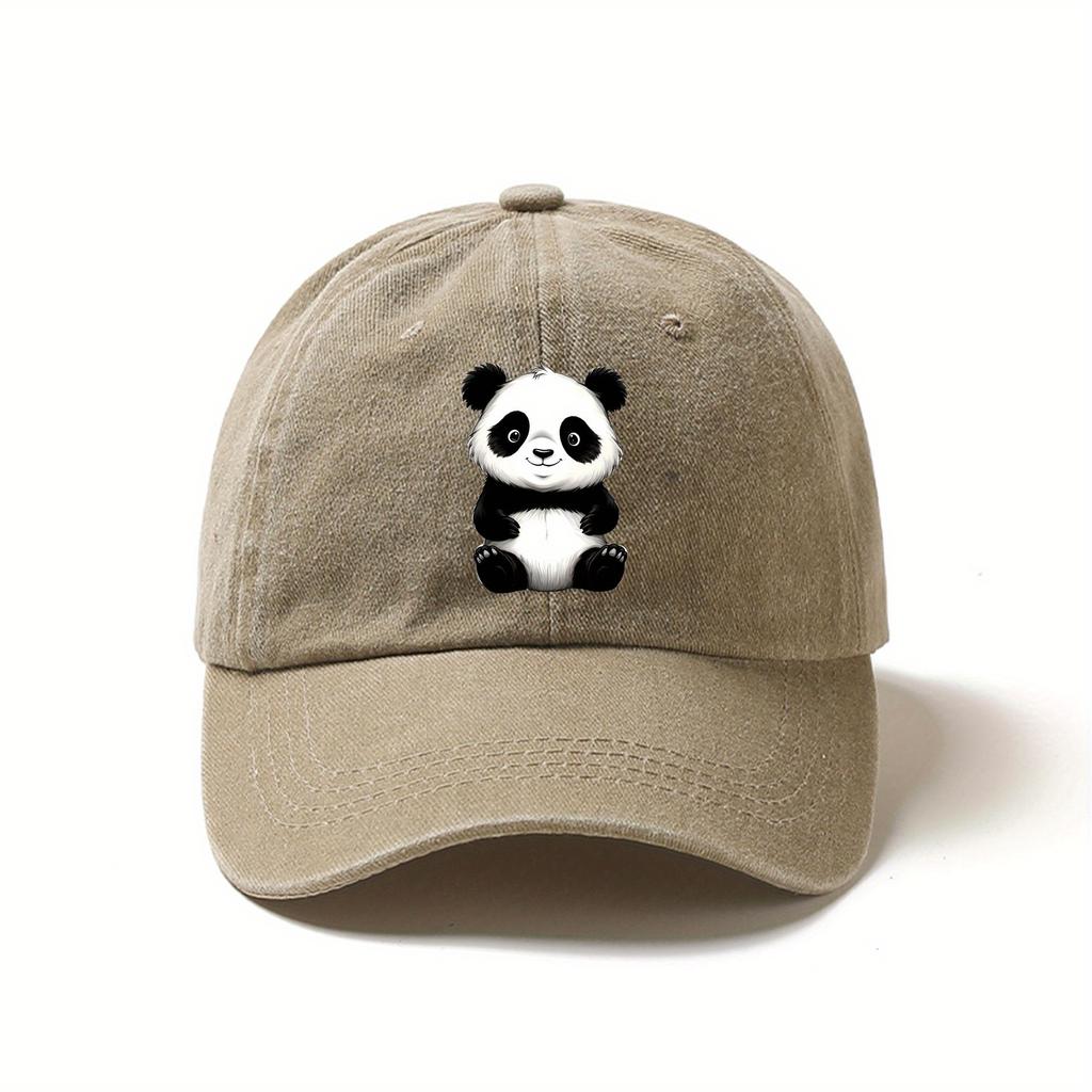 Verstellbare Leichte Baseballkappe mit Süßem Panda-Print Atmungsaktives Polyester Perfekt für Outdoor-Aktivitäten