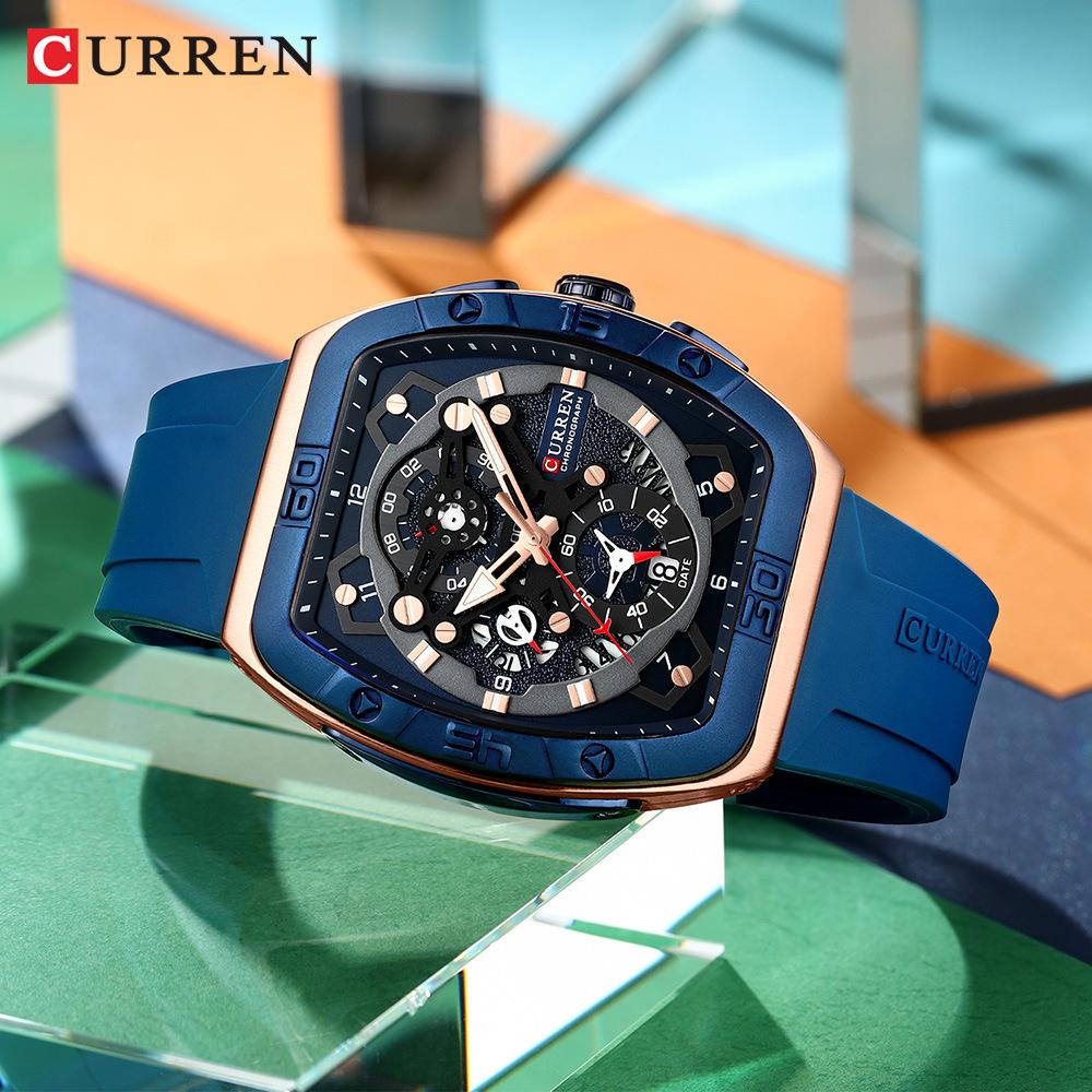 CURREN 8443 Waterproof Men's Chronograph Quartz Sports Watch with Calendar.