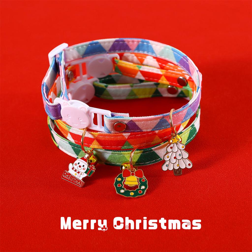 Dog Cat Christmas Collar Wreath Snowman Puppy Suit Collar Necklace Collar Cute Girl Dog Collar Christmas Tree