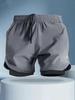 Men's American Style Ice Silk Quick-Dry 3/4 Running Shorts with Inner Lining