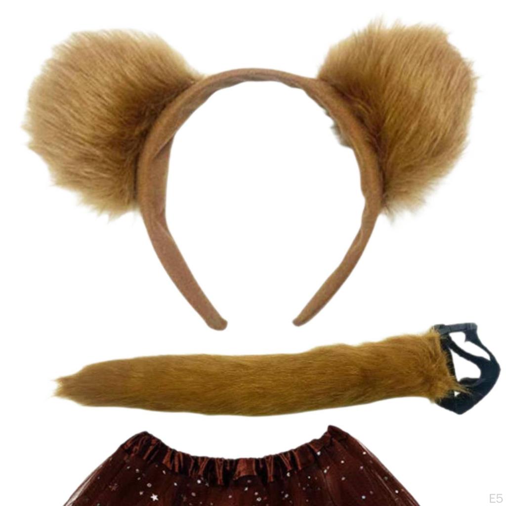Animal Ears and Long Tail Cosplay Props for Masquerade Fancy Party Performance