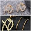 High Hip Hop XO Letter Pendant Necklace for Women Men, Fashion Creative Cubic Zirconia Exaggerated Hip Hop Rock Gift Jewelry