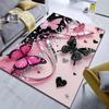 Diverse dimensioni Farfalle colorate e cuori Tappeto per Soggiorno Camera da letto Divano Decorazione per la casa Rus Tappetino Antiscivolo per Pavimento