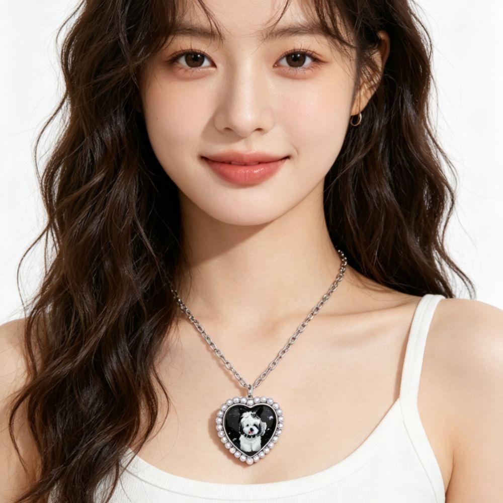 Kitten Puppy Sweater Chain Unique Style Heart  Necklace Cat Dog Necklace  Women Girls
