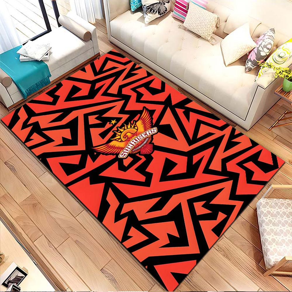 Sunrisers Hyderabad Logo Design Patterned Carpet, Non Slip Mat Suitable for Living Room and Bedroom Sofas