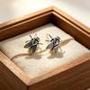 New Creative Punk 925 Sterling Silver Jewelry Retro Three-dimensional Fly Stud Earrings 3484