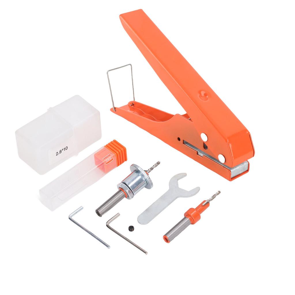 Single Hole Punch Heavy Duty Handheld Edge Banding Punching Pliers Tool For PVC Cards 10mm Flat Oblique Opening