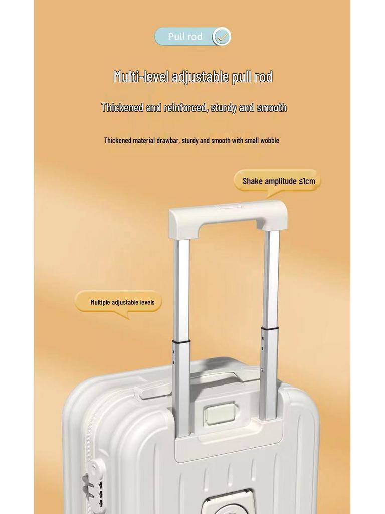 Solidna koreańska walizka na kółkach: Stylowa, Wytrzymała Walizka Podróżna dla Studentów i Kobiet z Zamkiem Szyfrowym, Opcja Skórzana Dostępna dla Mężczyzn.