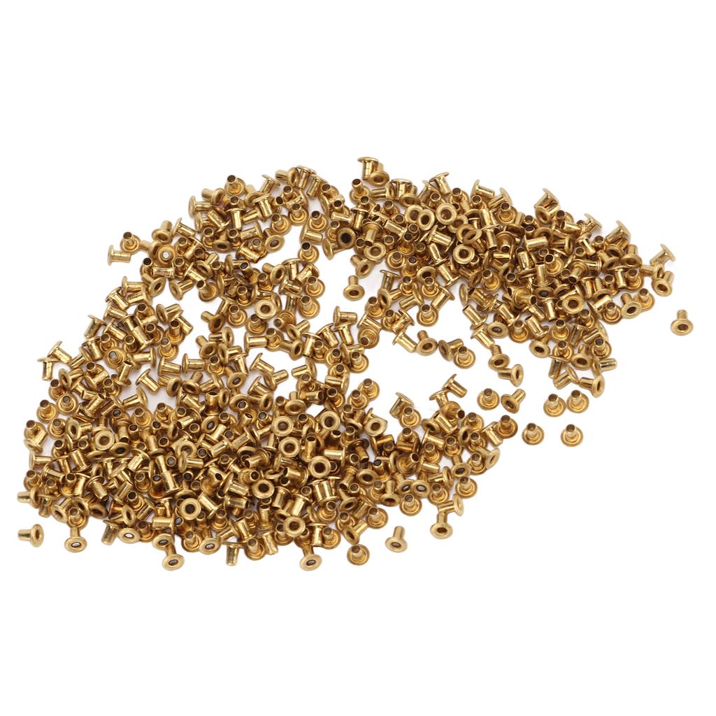 500Pcs Hollow Rivets Rounded Edges Excellent Elasticity Brass Rivets Clothing Bag Accessories1.5x3x3mm