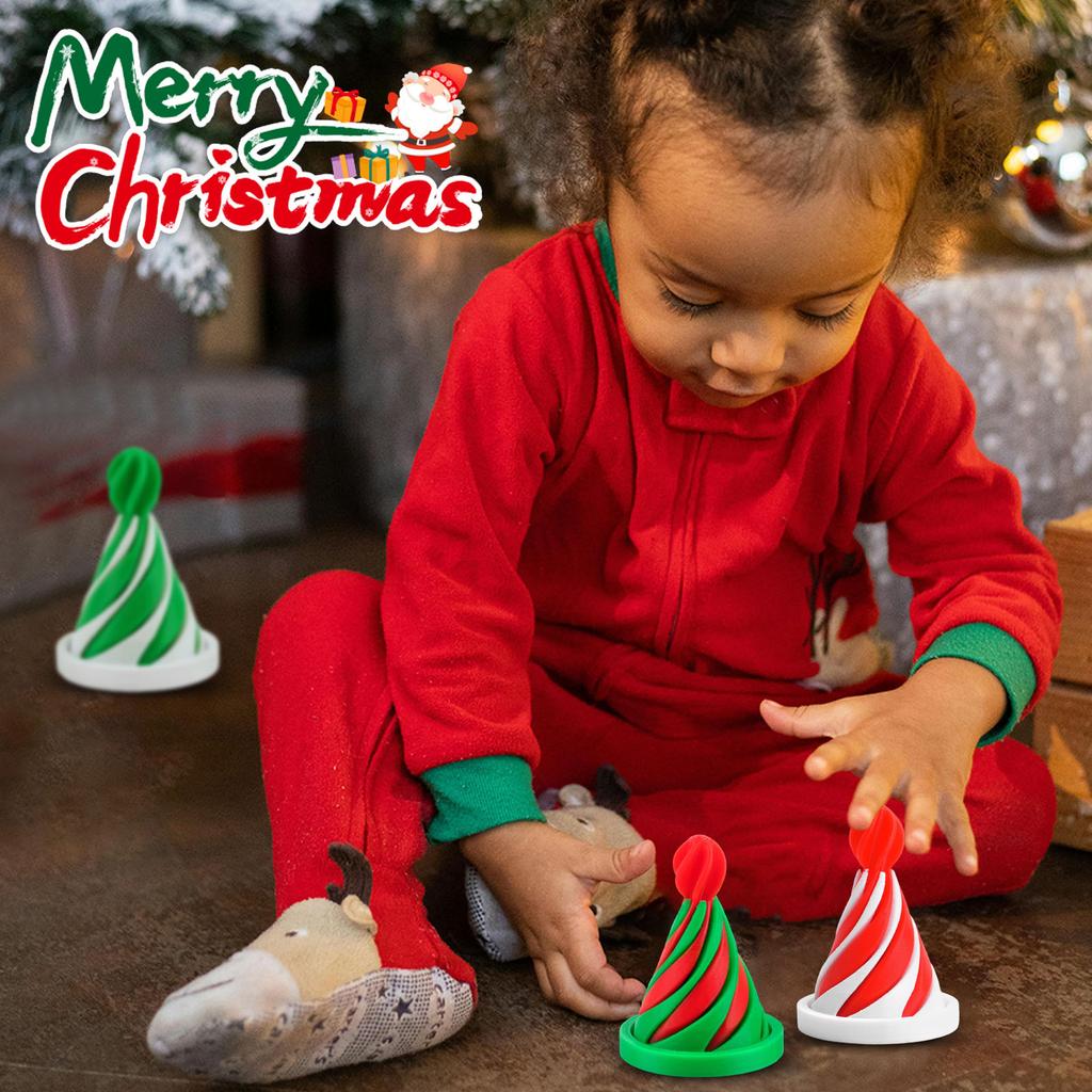 Christmas 3D Printed Christmas Hat, Spiral Decompression Tool, Puzzle Toy, Children's Gift
