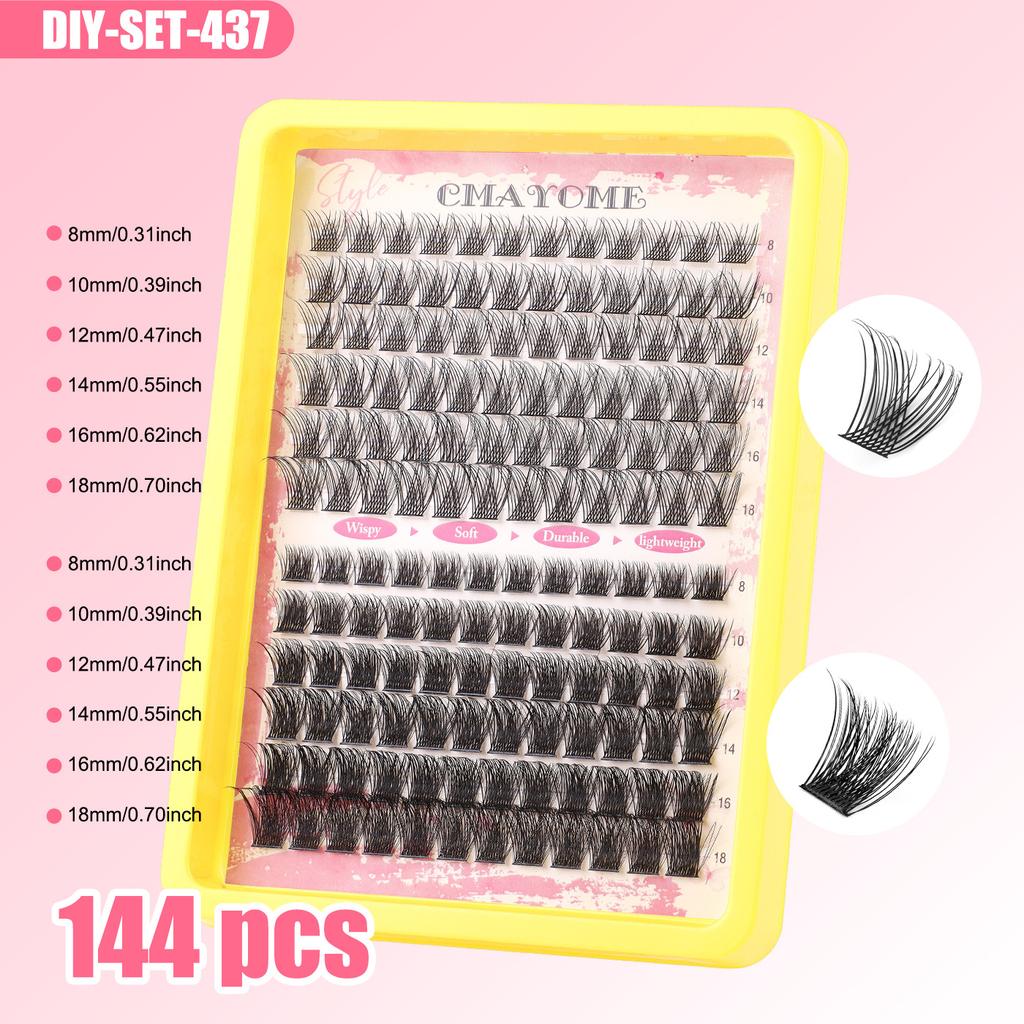 Single Cluster C Curl Multiple Hair False Eyelashes Natural Density 8-18Mdiy Segmented Eyelashes