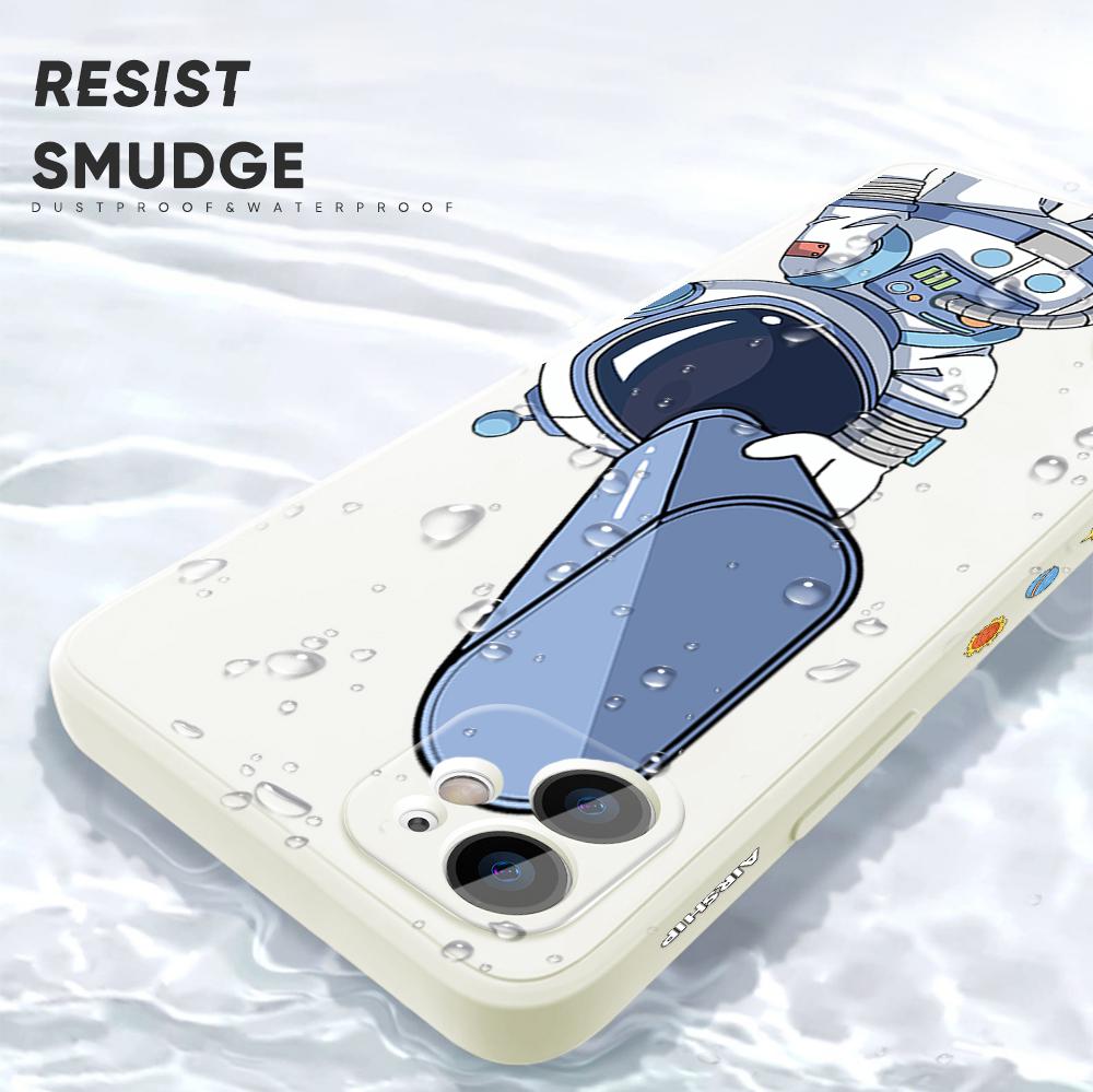 Cartoon Astronaut Phone Case for Redmi Xiaomi POCO Note 10 Pro 9 9A 9T 10C 8 7 11 Lite 5G X3 M3 Square Edge Soft Full Camera Protect Cover Cases