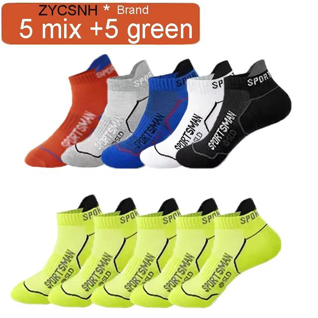6-10 Pairs High Quality Socks Men's Summer Man Short Socks Breathable Ankle Socks Cotton Sports Socks Black Thin Cut Run Men