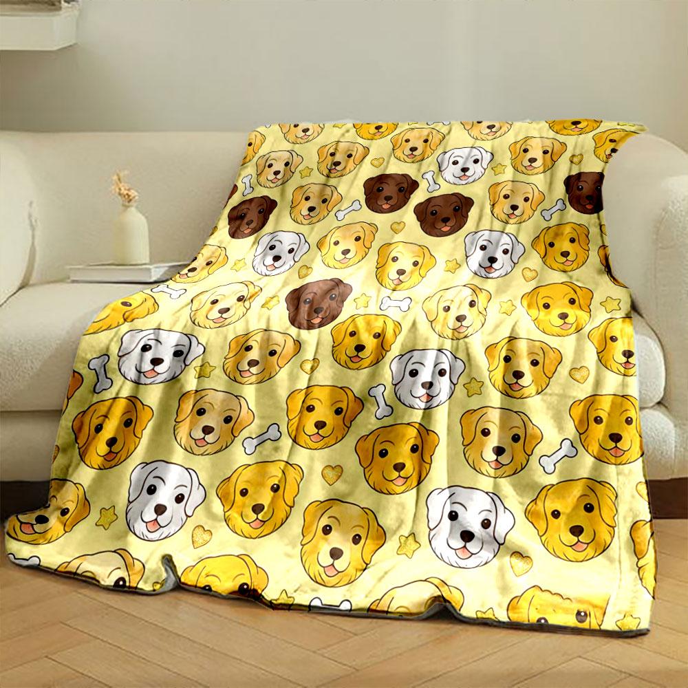 Cute Cartoon Animal Avatars Printed Blanket Children Adult Blanket Soft and Warm Bedding for Sofa Outdoor Travel Cover Blanket