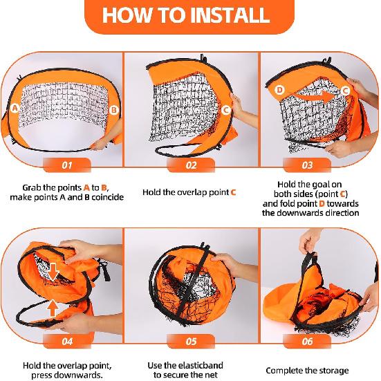 Pop Up Kids Toddler Soccer Goal, 3.3x2.2ft Portable Soccer Goals for Outdoor Indoor, Foldable Backyard Soccer Goal, Mini Soccer Net for Kids with