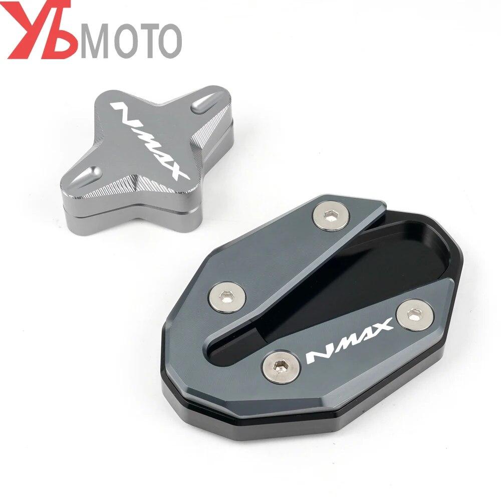 Logo 'NMAX' for YAMAHA NMAX155 NMAX125 NMAX 155 125 Motorcycle CNC Side Stand Enlarger & Kickstand Column Auxiliary
