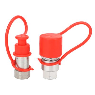 2 Stück Hydraulische Schnellkupplungen Flachdichtend 1/4 Zoll NPT Schnellanschlusskupplungen mit Abdeckungen für
