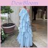 Polyester Flower Pattern Layered Backless Halter Dress For Elegant Women Spring