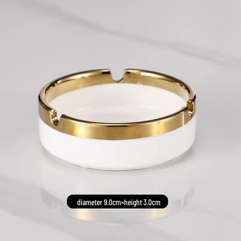 Simple White Ceramic Round Ashtray