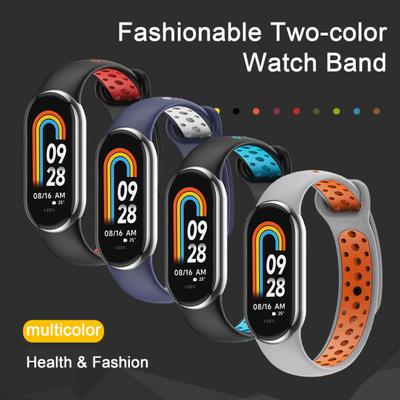 Silicone Watch Strap for Mi Band 8 TPU Waterproof Sweatproof Adjustable Length Watch Band Replacement Accessories