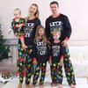 Conjunto de blusas e calças de manga comprida combinando com a família