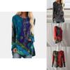 Plus Size Womens Hippie Boho Long Sleeve Tops With Soft Material And Floral Pattern