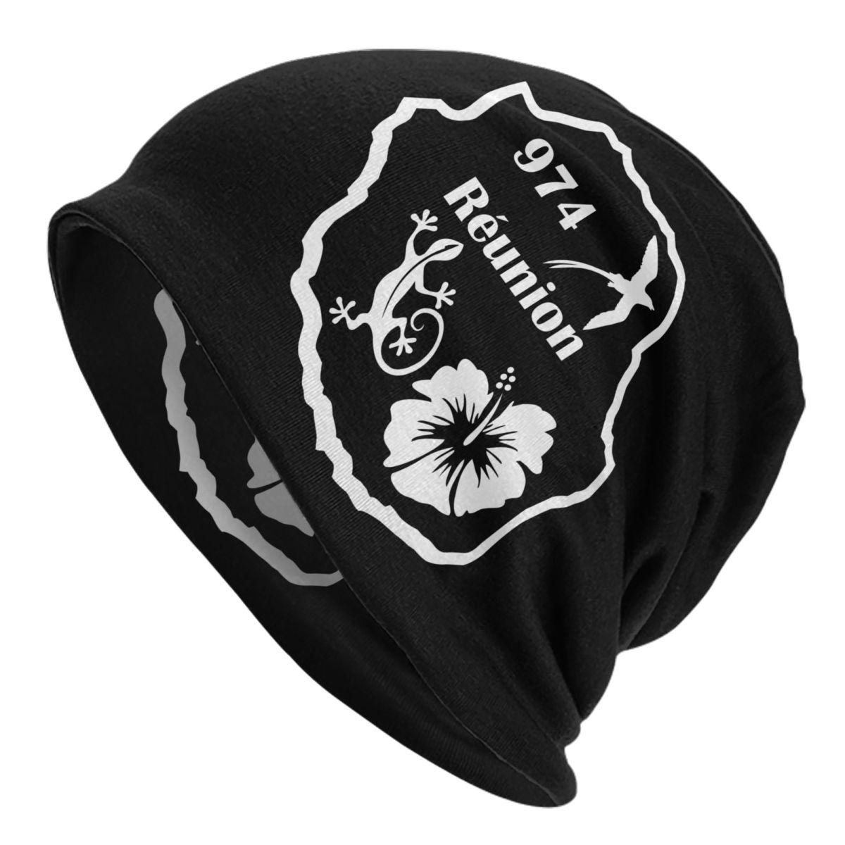 Custom Luxury 974 Reunion Island Pattern Beanie Cap Unisex Bonnet  Knitted Hats Outdoor Fleur De Lys Skullies Beanies Caps Beanies Hat