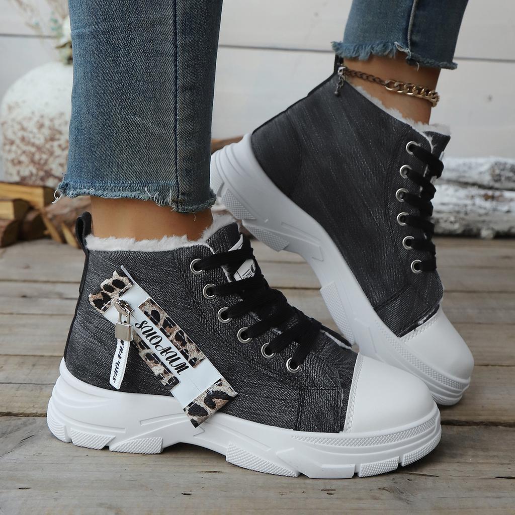 New canvas high-top shoes spring and summer breathable platform casual shoes Martin boots sports shoes with cotton