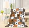 Cute Bear Doll Print Blanket Super Soft Four-Season Decorative Flannel Blanket