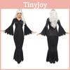 Plus Halloween Midnight Horror Vampire Skeleton Costume Long Fancy Dress Outfit For Spooky Events