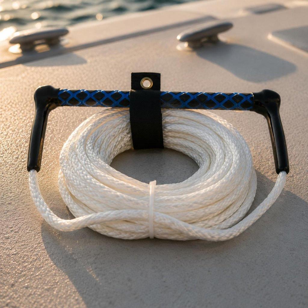 Anti Slip Handle Wakeboard Towing Line 75ft Rope for Boating Watersports and
