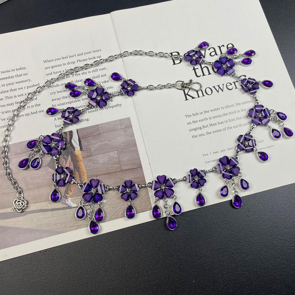 Metallische Kettengürtel für Damen mit Quasten und Strasssteinen Sommer Modeaccessoire