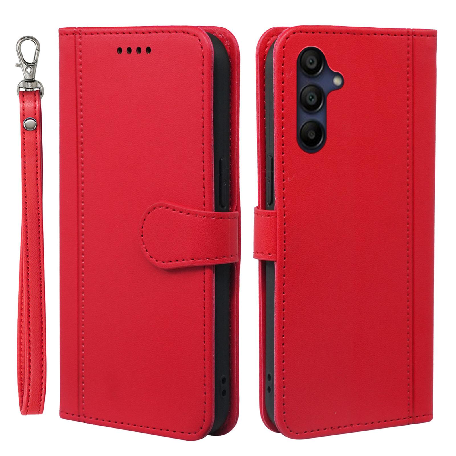 

Чохол-гаманець для Samsung Galaxy A26 5G на магнітній застібці, шкіряний чохол для телефону з ремінцем Red