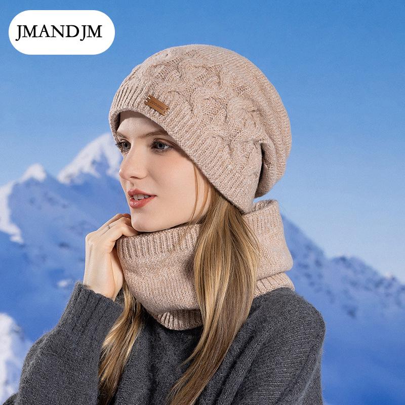 Зимняя шапка женская для верховой езды теплая защитная шапка из шерсти флисовый шарф — фото 4