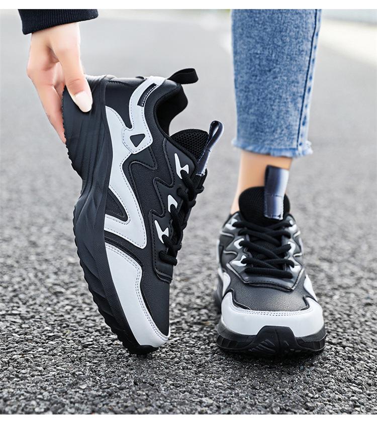 9822 Women's Leather Outdoor Running Shoes - Low-Top, Lightweight, Shock-Absorbing, Perfect for Spring/Autumn Casual Jogging & Travel