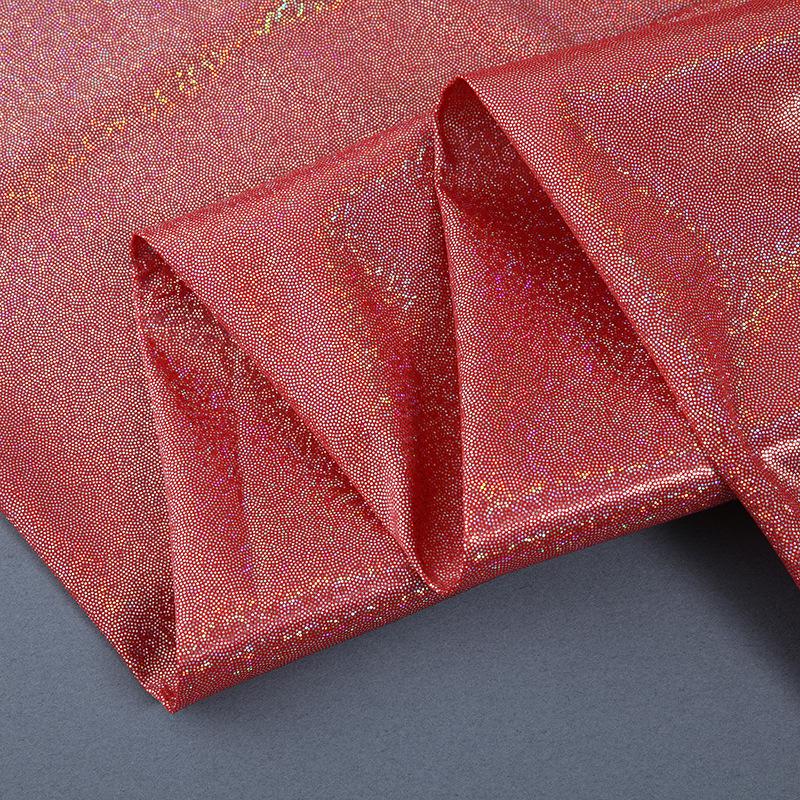 Colorful Fantasy Laser Fingerprint Dot with Gold Stamping Fabric for Stage Clothing, Tablecloths, Toys, and Christmas Decor